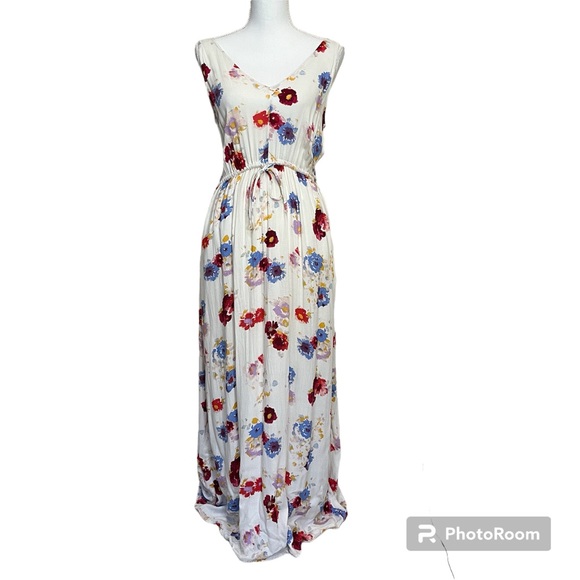 Lucky Brand Floral V-Neck Maxi Dress - Picture 2 of 15